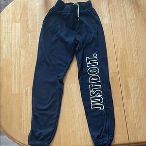 Nike Kids Navy Joggers with 'Just Do It' Slogan
